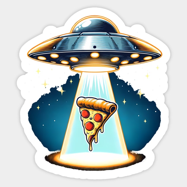 Funny Pizza Ufo, Pizza Lover Sticker by logiamerch
